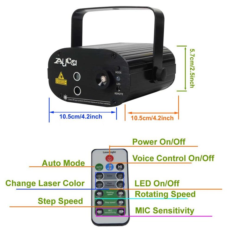 Fourth Dimension - Sound Active Blue/Red Laser Projector