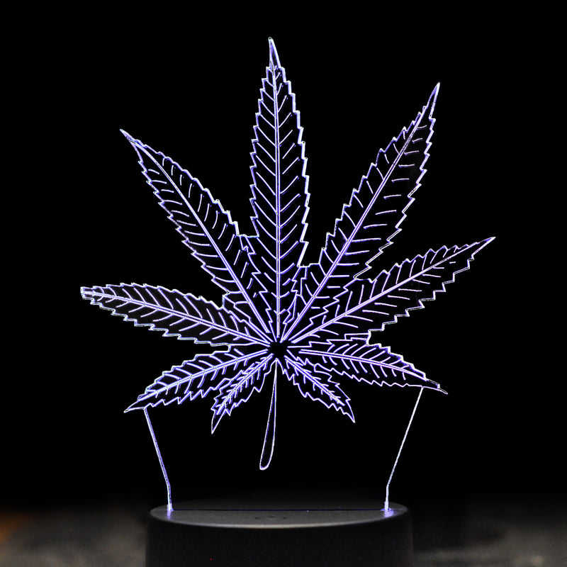 Marijuana 3D Optical Illusion Hologram Engraved USB Lamp
