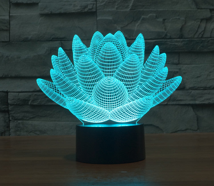 Blooming Lotus 3D Optical Illusion Hologram USB Lamp
