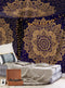 Golden Floral Perfect Mandala Wall Tapestry