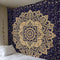 Golden Floral Perfect Mandala Wall Tapestry